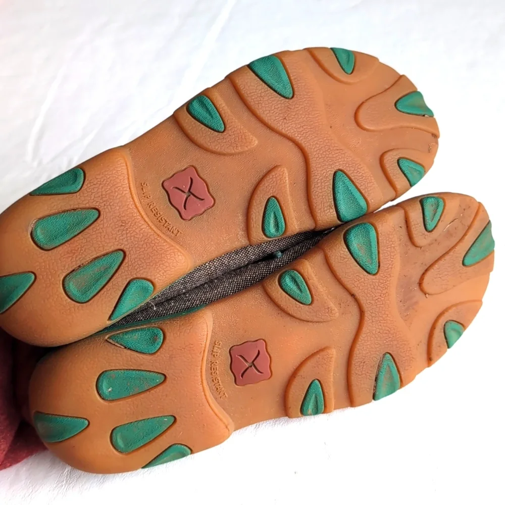Twisted X Canvas Loafers Driving Lace Up Boat Shoes Slip Resistant Women's 8.5